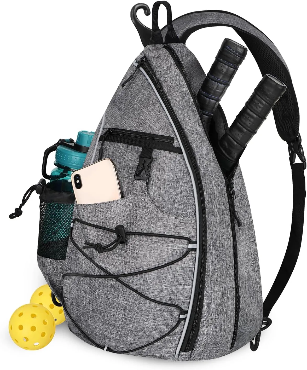 Goloni Pickleball Bag for Women,Mens Pickle ball Backpack,Lightweight Sling Bag with Fence Hook,Large Capacity,Safety Pocket