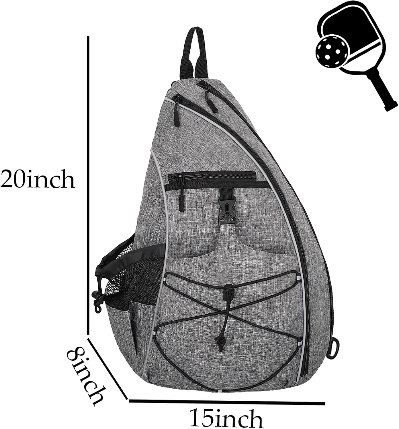 Goloni Pickleball Bag for Women,Mens Pickle ball Backpack,Lightweight Sling Bag with Fence Hook,Large Capacity,Safety Pocket
