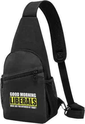 Good Morning Liberals Unisex Chest Bag Lightweight Crossbody Shoulder Bag Travel Pocket