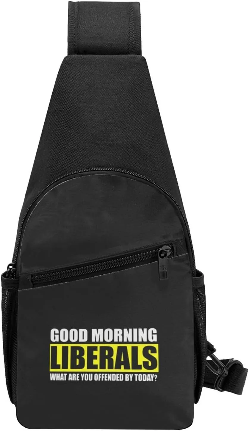 Good Morning Liberals Unisex Chest Bag Lightweight Crossbody Shoulder Bag Travel Pocket