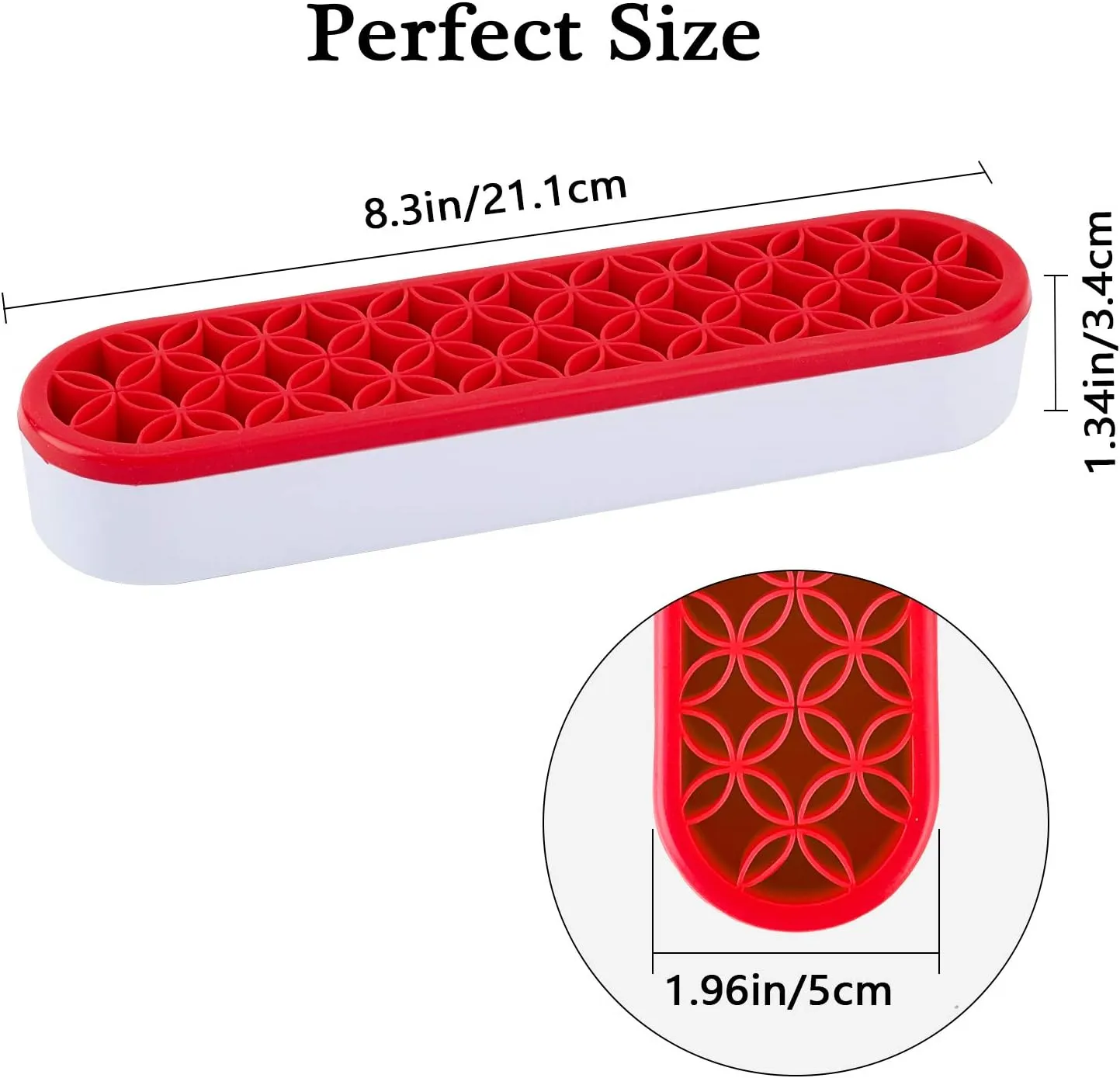 GORGECRAFT Sew Desktop Organizers Silicone Makeup Brush Stand Holder Multipurpose Painting Pen Holder Cosmetic Storage Box for Stash and Store (Red)