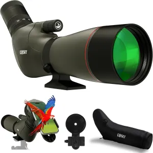 Gosky 20-60x80 Spotting Scope with Phone Adapter, Dual Focusing Waterproof Spotting Scopes for Target Shooting Bird Watching Hunting Wildlife Safari Viewing, BAK4 FMC Spotter Scope with Carrying Case