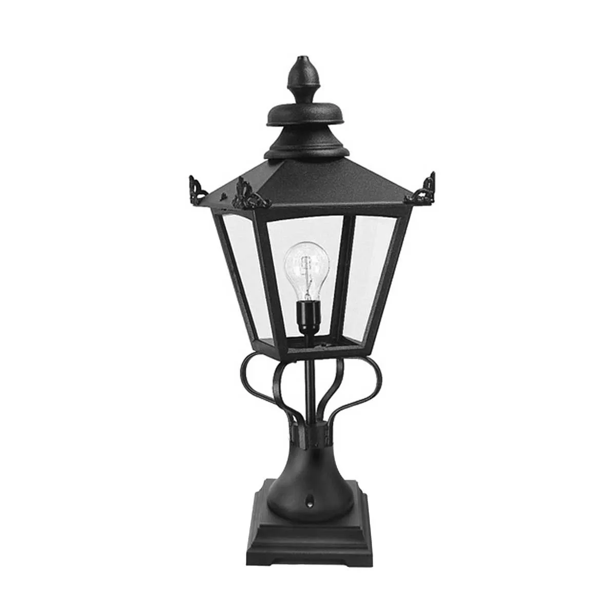 Grampian 1 Light Pedestal Lantern | Black