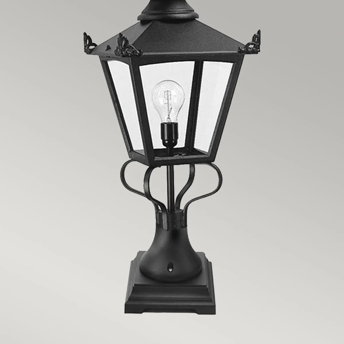 Grampian 1 Light Pedestal Lantern | Black