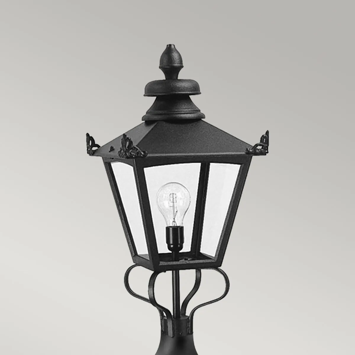 Grampian 1 Light Pedestal Lantern | Black