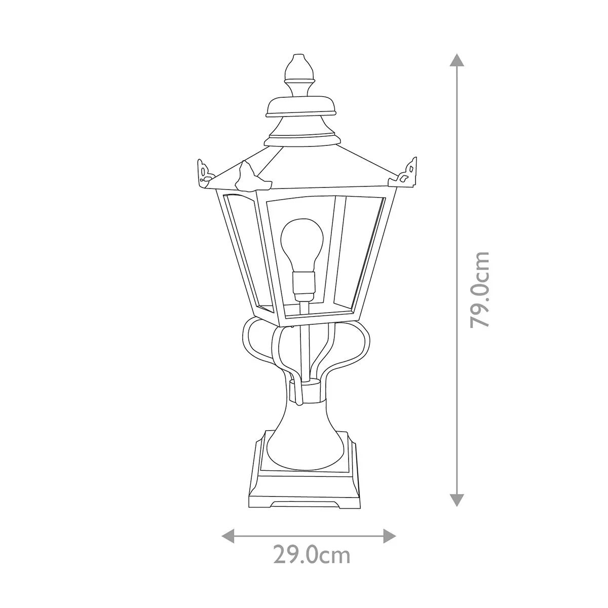 Grampian 1 Light Pedestal Lantern | Black