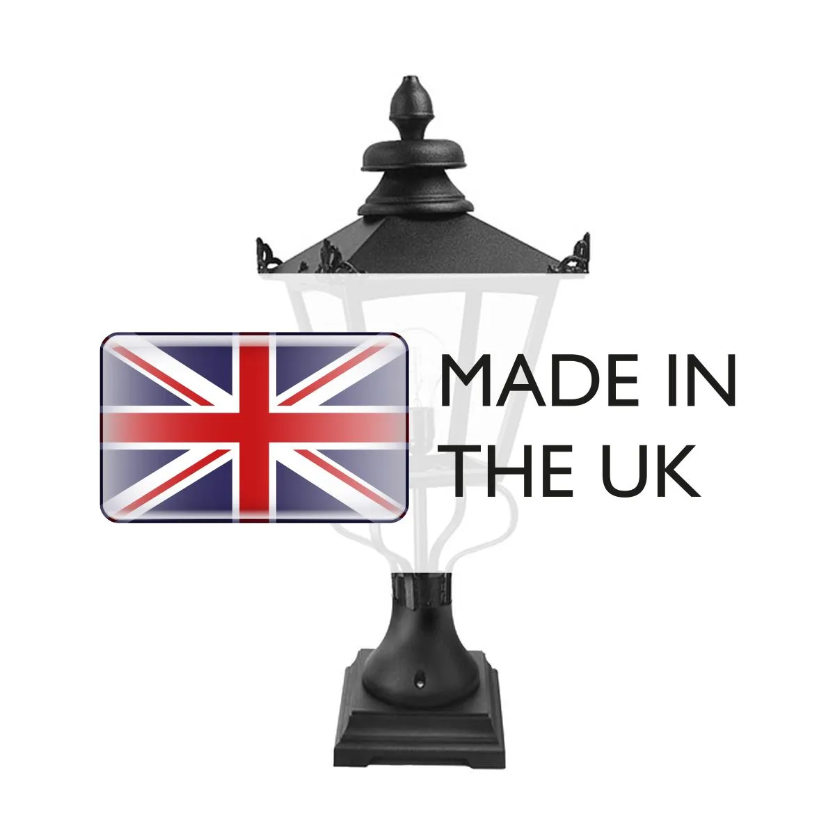 Grampian 1 Light Pedestal Lantern | Black