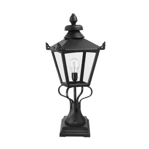 Grampian 1 Light Pedestal Lantern | Black