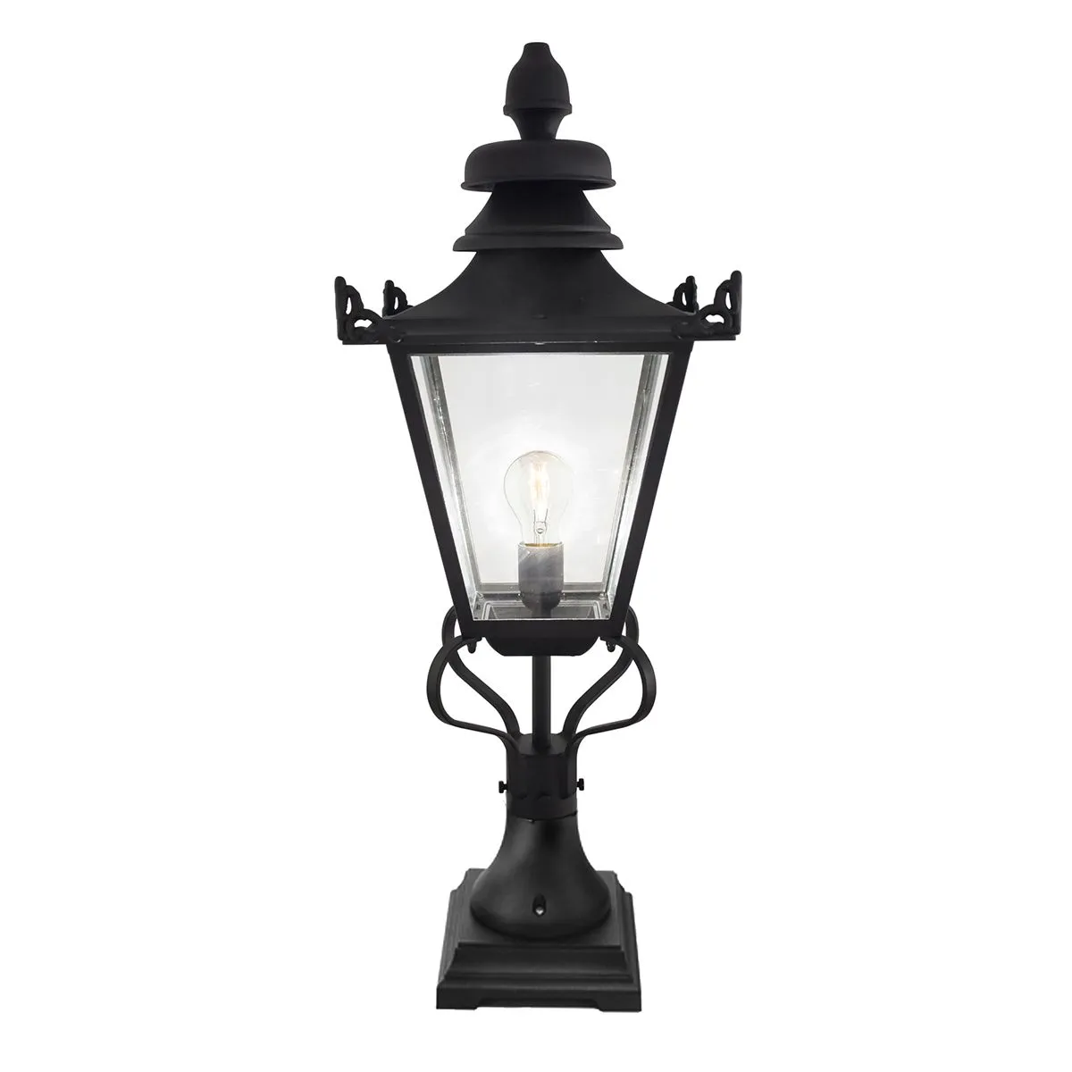 Grampian 1 Light Pedestal Lantern | Black