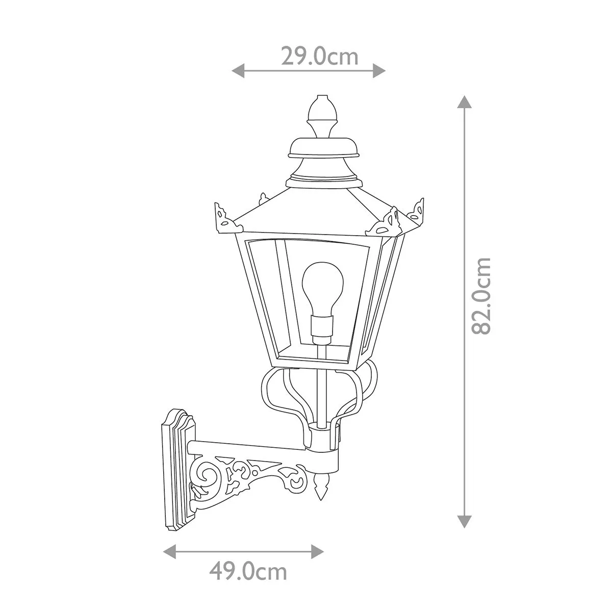 Grampian 1 Light Wall Lantern | Black