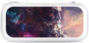 Greek God Zeus Universe Hard Shell Travel Case with Rope 15 Game Card Pockets Compatible with Switch Protective