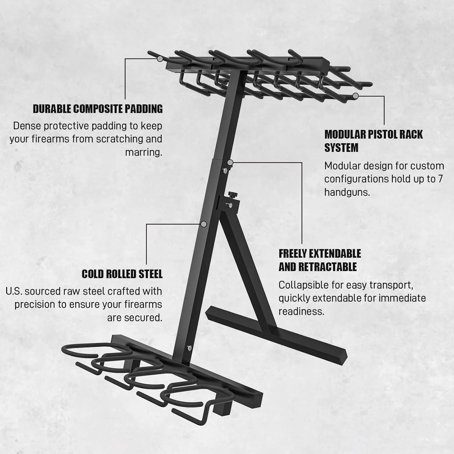 Gun Rack,Portable Rifle Rack Stand, Heavy Duty Steel Indoor Outdoor Gun Racks, Folding Gun Rack Stand for Shooting Hunting Range