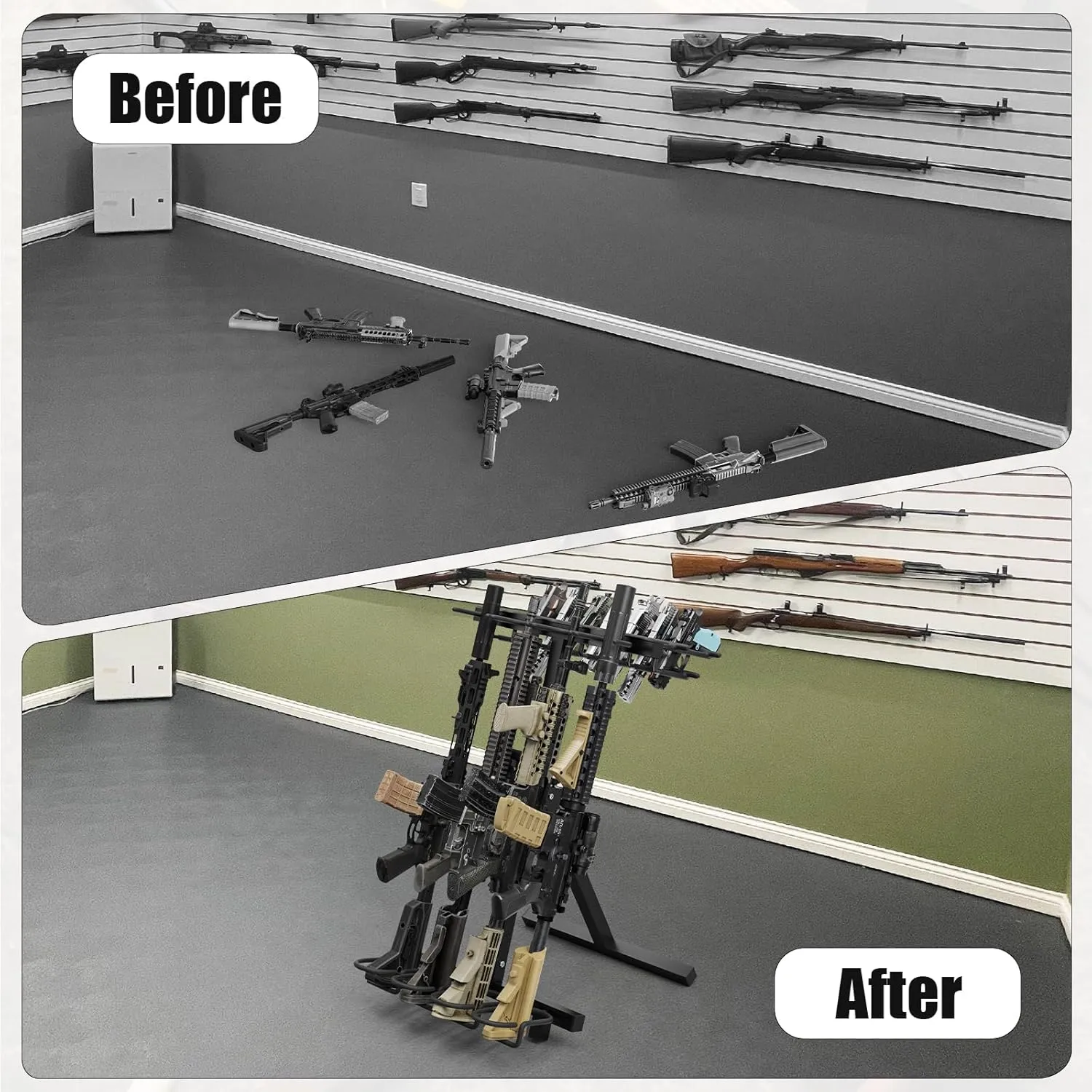 Gun Rack,Portable Rifle Rack Stand, Heavy Duty Steel Indoor Outdoor Gun Racks, Folding Gun Rack Stand for Shooting Hunting Range