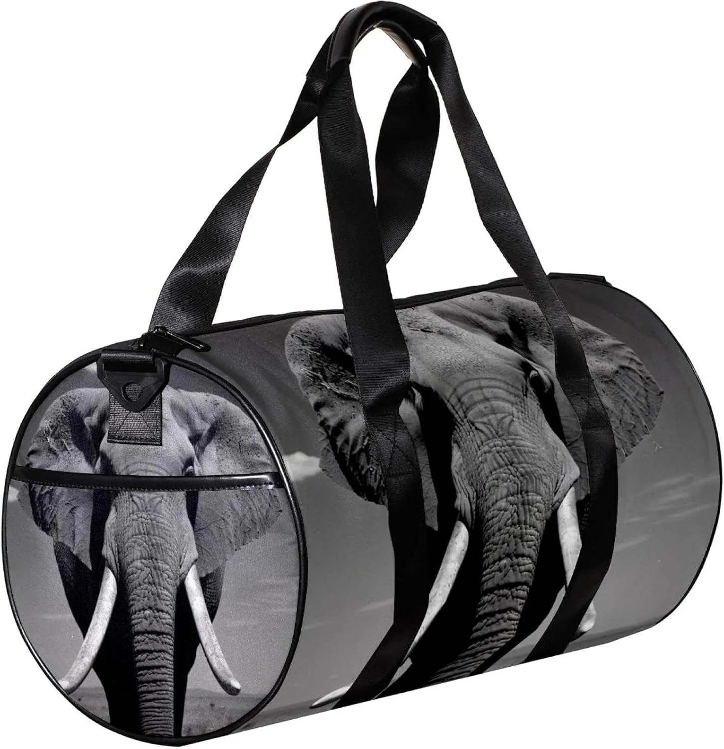 Gym Bag for Women,Small Gym Bag for Men,Asian Elephant Face Portrait,Overnight Bag