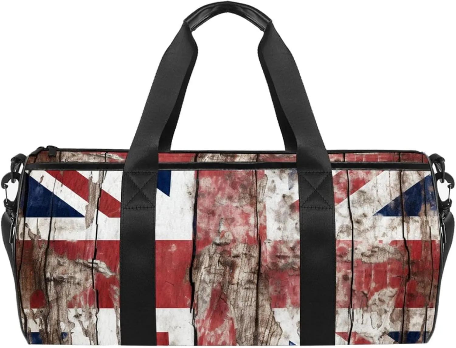 Gym Bag for Women,Small Gym Bag for Men,British Flag Wall Texture,Overnight Bag