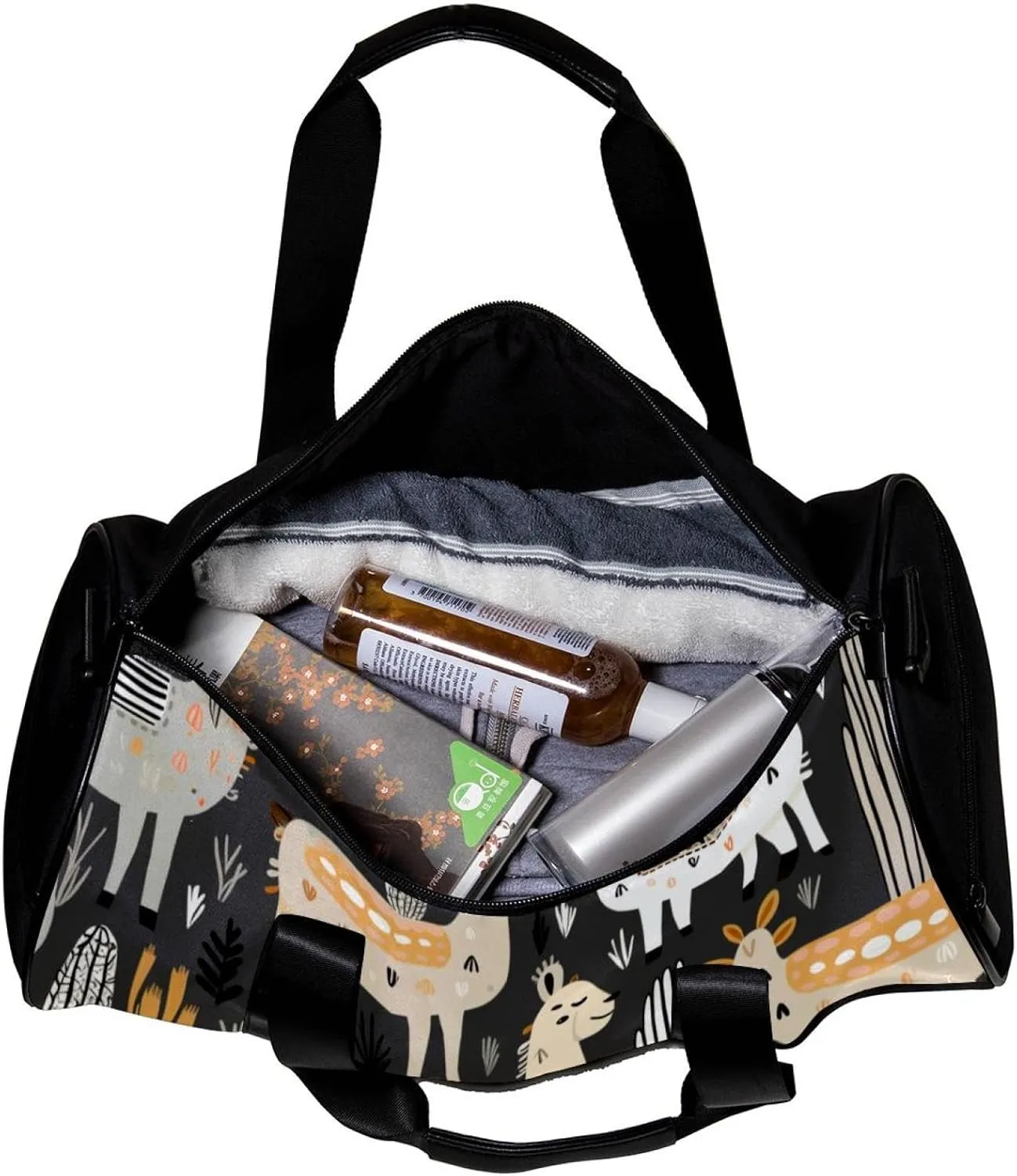 Gym Bag for Women,Small Gym Bag for Men,Cactus Alpaca Llama Print,Overnight Bag