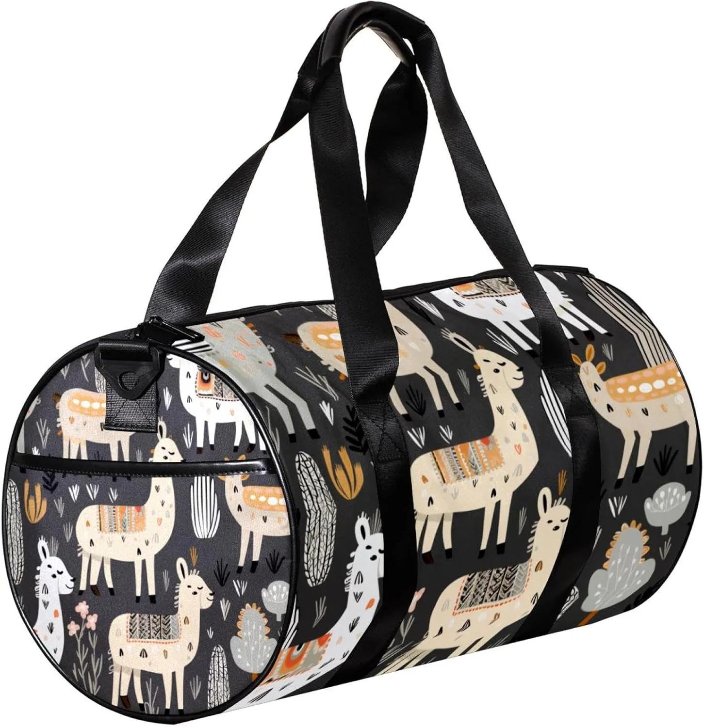 Gym Bag for Women,Small Gym Bag for Men,Cactus Alpaca Llama Print,Overnight Bag