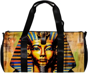 Gym Bag for Women,Small Gym Bag for Men,Egyptian Ancient Retro Nation,Overnight Bag