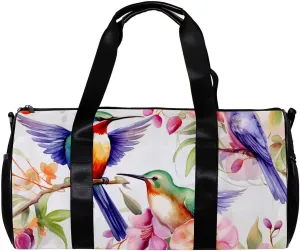 Gym Bag for Women,Small Gym Bag for Men,Flowers and Birds Flower Bush,Overnight Bag