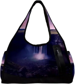 Gym Bag for Women,Small Gym Bag for Men,Univers Galaxy Waterfall River,Overnight Bag