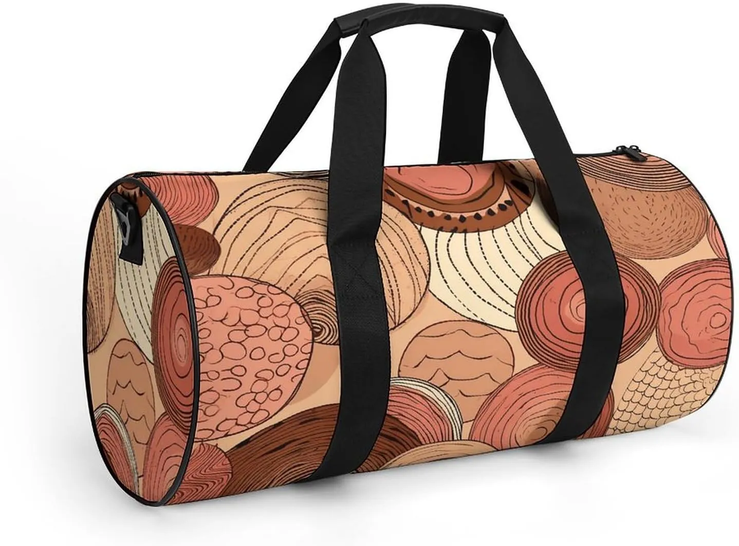 Gym Bags for Men Women Circular Pattern Duffle Bag Travel Overnight Bag with Shoe Compartment Tote Bags