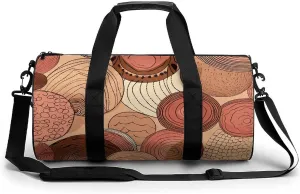 Gym Bags for Men Women Circular Pattern Duffle Bag Travel Overnight Bag with Shoe Compartment Tote Bags