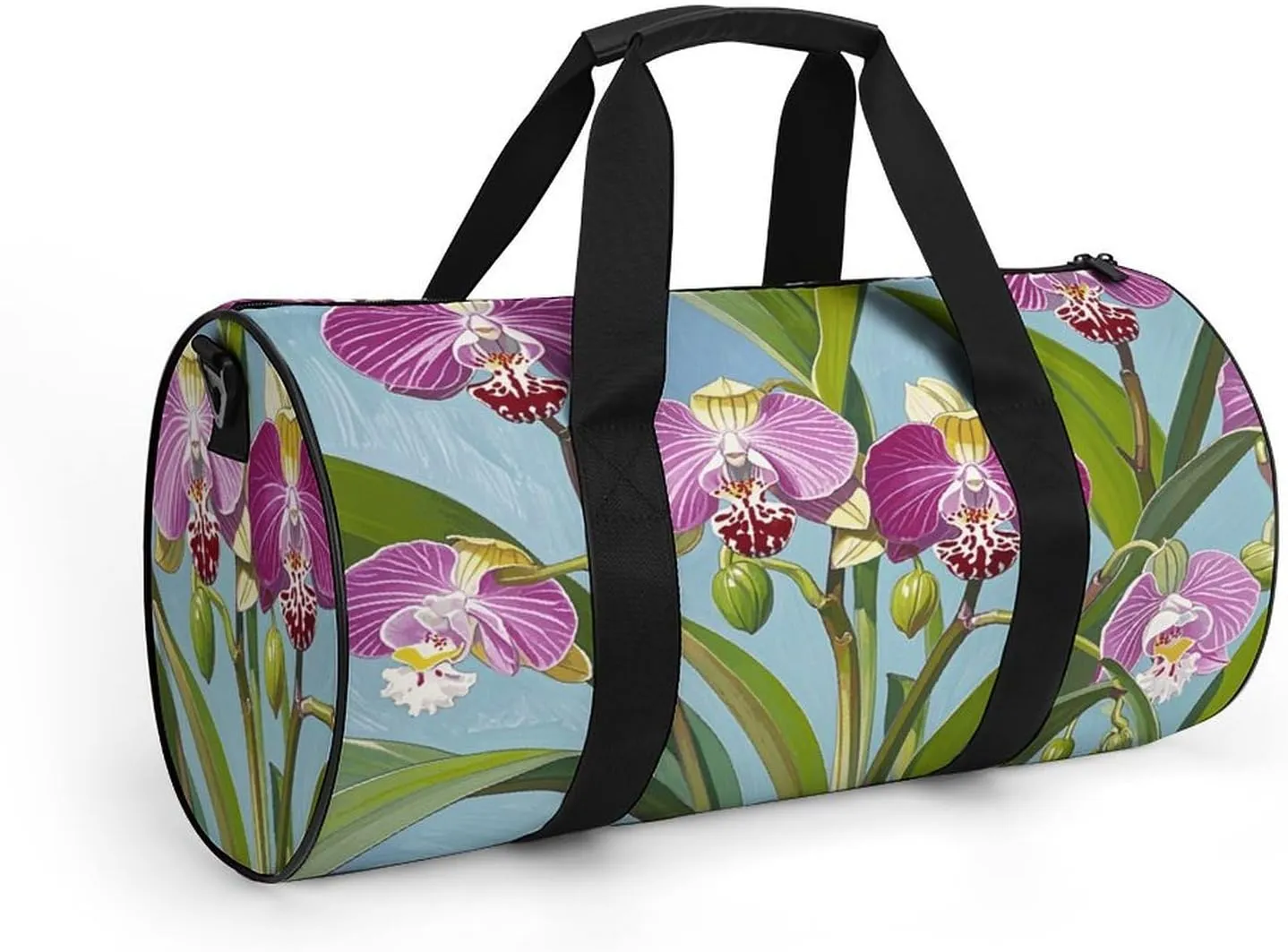 Gym Bags Small Bell Orchid Pattern Duffel Bag Overnight Bag with Shoe Compartment Carryon Bag for Men Women