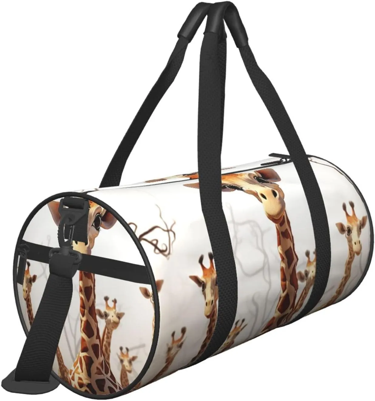 Gym Bags Small Cute Cartoon Funny Giraffes Duffel Bag Overnight Bag with Shoe Compartment Carryon Bag for Men Women