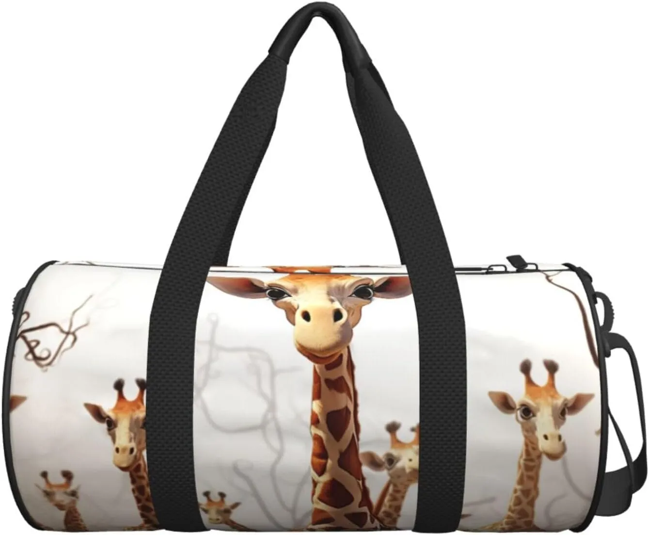 Gym Bags Small Cute Cartoon Funny Giraffes Duffel Bag Overnight Bag with Shoe Compartment Carryon Bag for Men Women