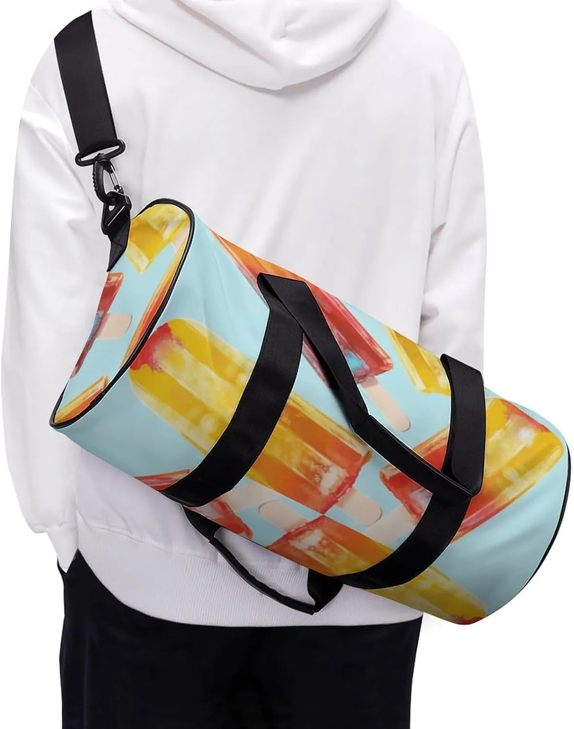 Gym Bags Small Popsicles Duffel Bag Overnight Bag with Shoe Compartment Carryon Bag for Men Women