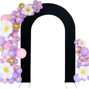 HAINARverS 7.2FT Wedding Open Arch Cover Spandex Fitted Stretchy Arch Stand Covers,U-Shaped 2-Sided Chiara Backdrop Cover for Party Birthday Ceremony Baby Shower Banquet Arch Decoration(Black)