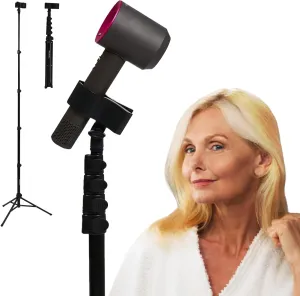 Hair Dryer Stand – Heavy Duty 26-74 Inch Adjustable Blow Dryer Holder with Non-Slip Tripod and Universal Clip – Hands Free for Frozen Shoulder, Arthritis, and Wrist Pain Relief