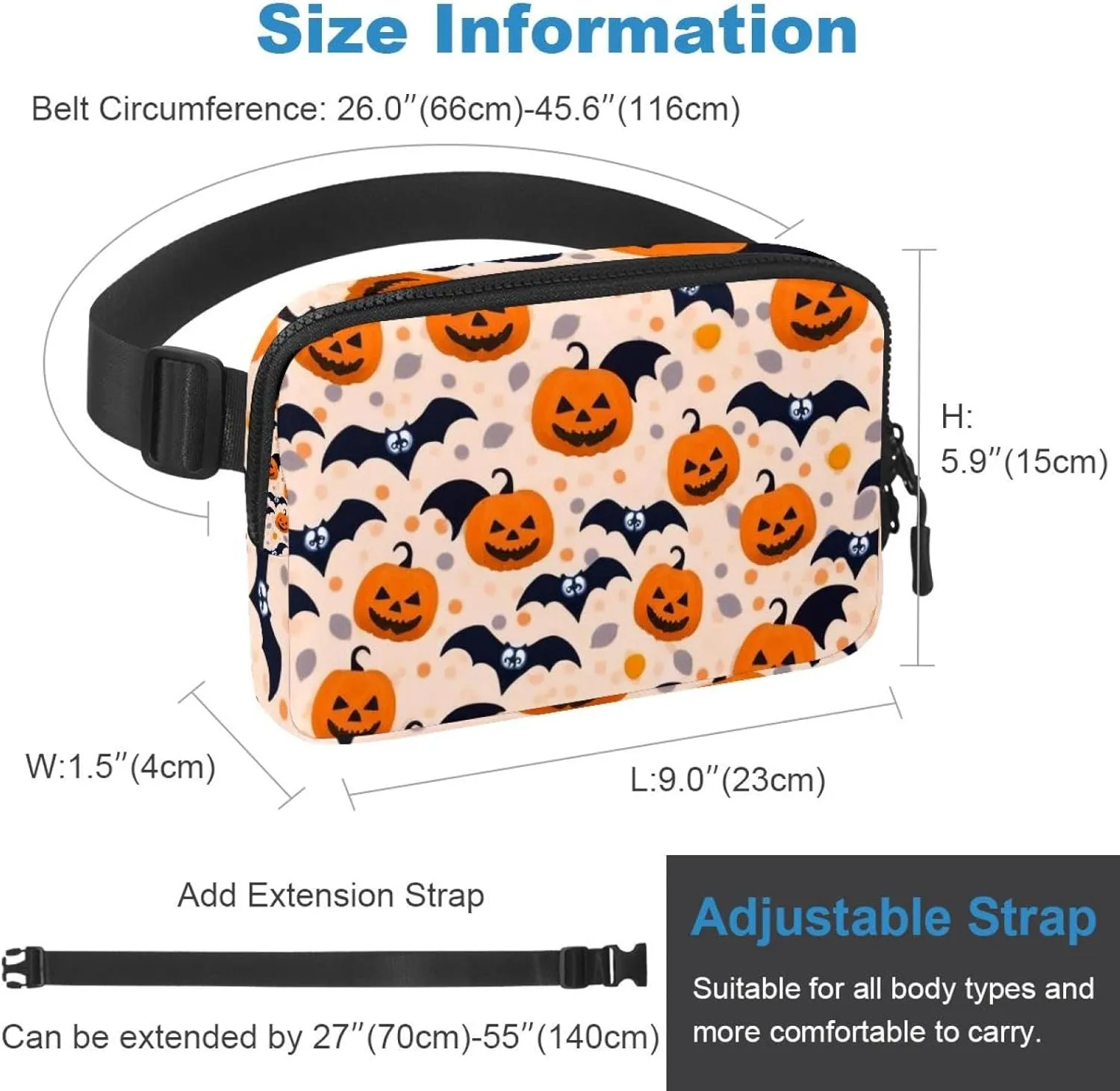 Halloween Pumpkin-251 Belt Bag for Men and Women Fanny Pack,Belt Bag with Adjustable Strap,Fashion Crossbody Everywhere Belt Bag for Travel Outdoors Running Hiking