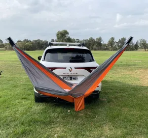 Hammock Hitch Stand Mount with 1 Parachute Bed (Hammock) Compatible with Jeep, Pickup Truck, etc, Black, HHM01