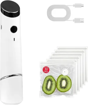 Handheld Vacuum Sealer for Food, Protable Compact Vacuum Sealer (Vacuum Sealers  30 Reusable Vacuum Seal Bags)