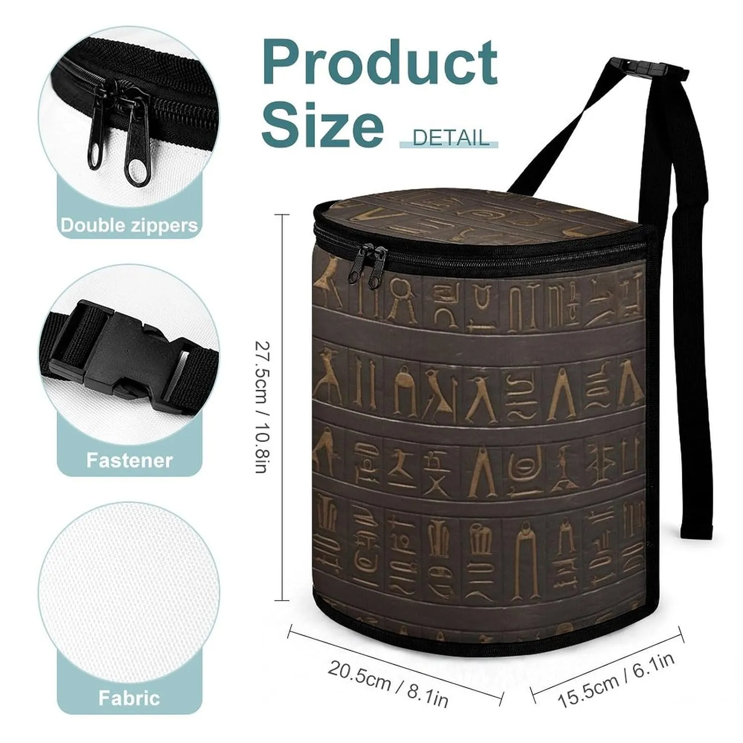 Hanging Car Garbage Bag Ancient Egyptian Hieroglyph Portable Car Trash Bag for Car SUV Truck