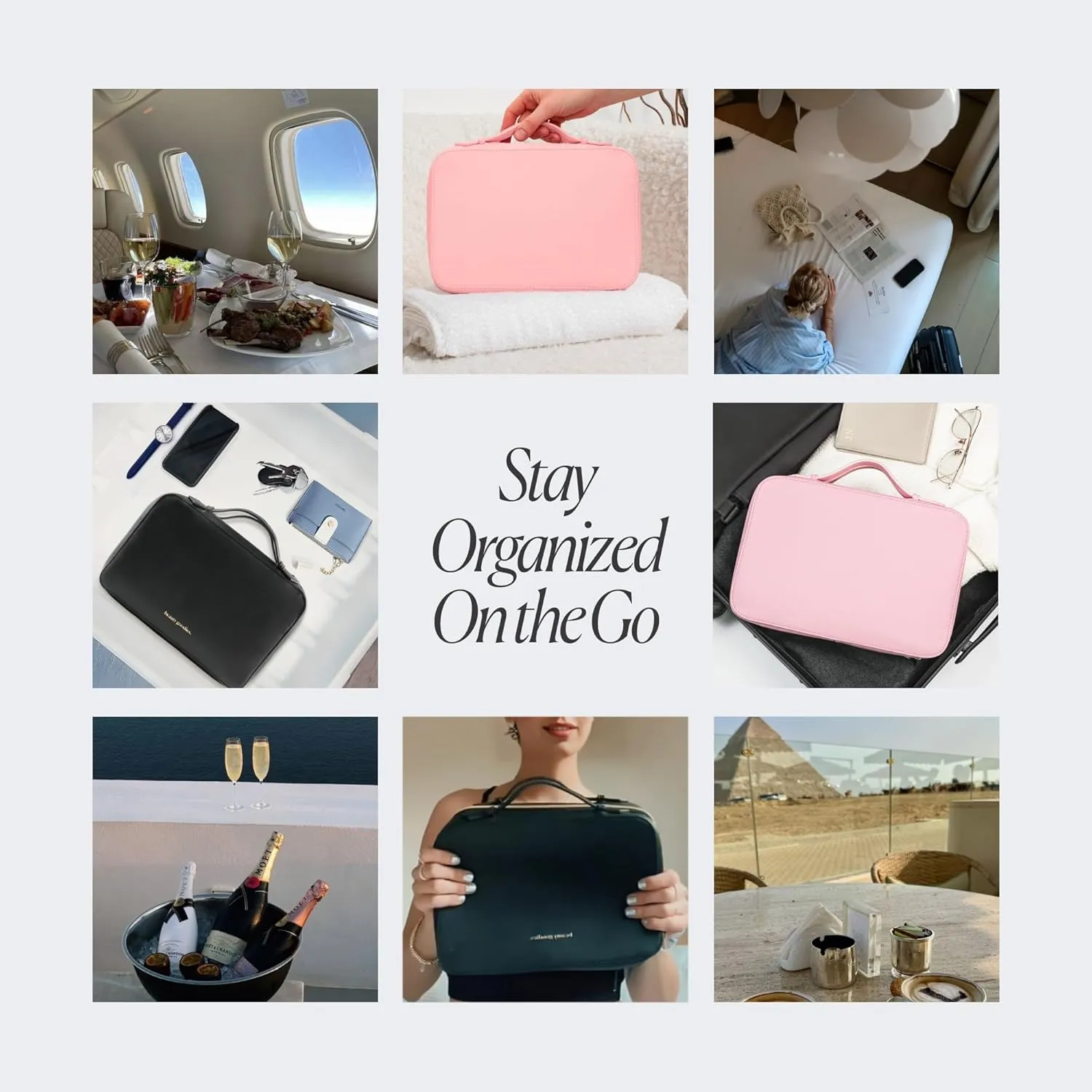 Hanging Travel Toiletry Bag For Traveling Men and Women, Holds Makeup, Toiletries, Shaving Kits, Medicine Bag, Folds and can be Packed Easily With Hanging Hook, Perfect for the Frequent Traveler