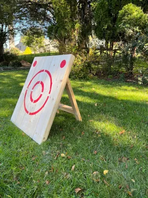 Heavy- Duty Wooden Throwing Target for Axes & Knives -Foldable A-Frame Stand
