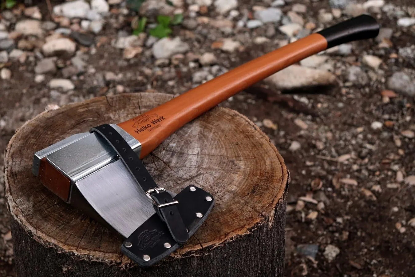 Helko Werk Leather Axe Sheath (Hatchet) - Genuine Leather Sheath for Axes and Hatchets Leather and Axe Cover and Hatchet Cover (Hatchet Black) S121SBK