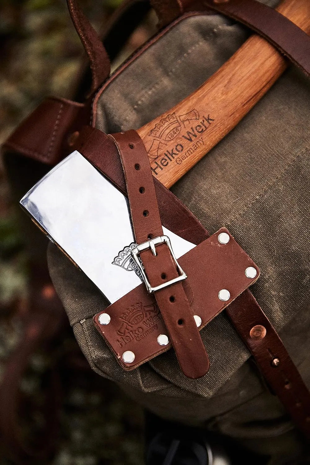 Helko Werk Leather Axe Sheath (Hatchet) - Genuine Leather Sheath for Axes and Hatchets Leather and Axe Cover and Hatchet Cover (Hatchet Brown) S121S