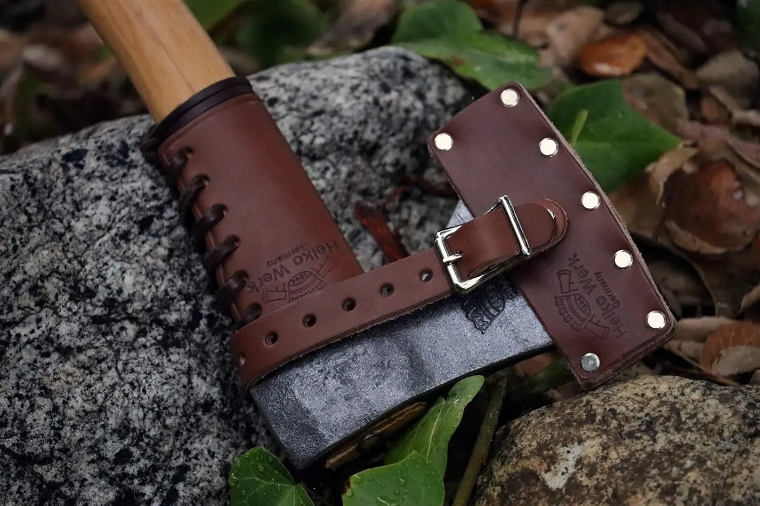Helko Werk Leather Axe Sheath (Hatchet) - Genuine Leather Sheath for Axes and Hatchets Leather and Axe Cover and Hatchet Cover (Hatchet Brown) S121S