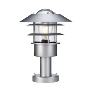 Helsingor 1 Light Pedestal Lantern | Silver