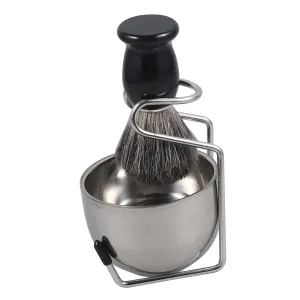 Hemoton 1set Men Shaving Brush Set with Foaming Bowl Stand Ergonomic Manual Shaver Accessory for Home Use Grooming Kit for Barbers Hairdressers Includes Hair Brush Rack