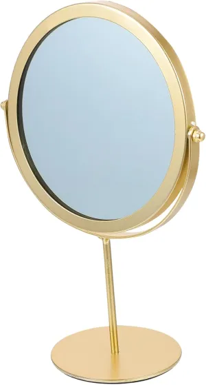 Hemoton Rotary Makeup Mirror Gold Vanity Mirror for Bathroom Metal Frame