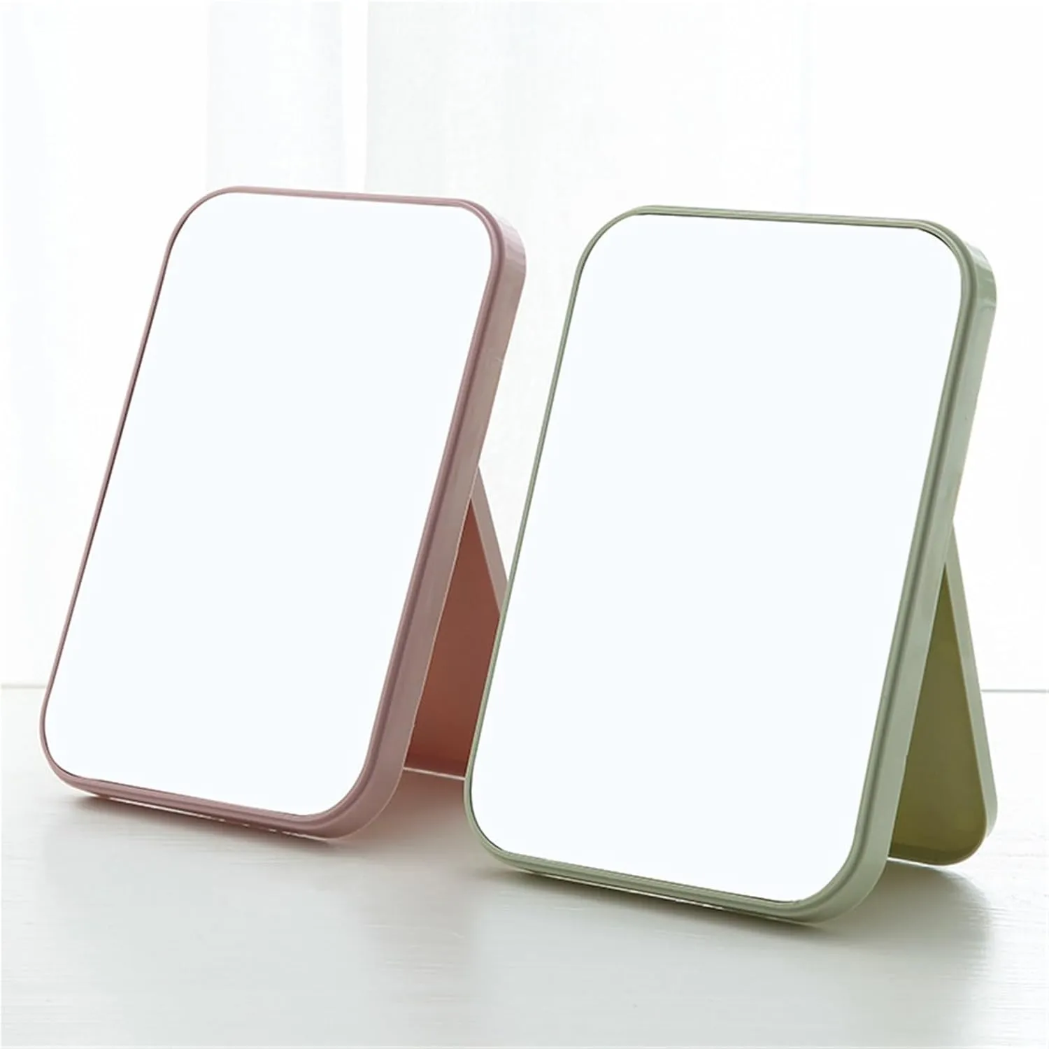 High Definition Folding Makeup Mirror, Portable Desktop Makeup Mirror, Square Dormitory Student Desktop Small Mirror