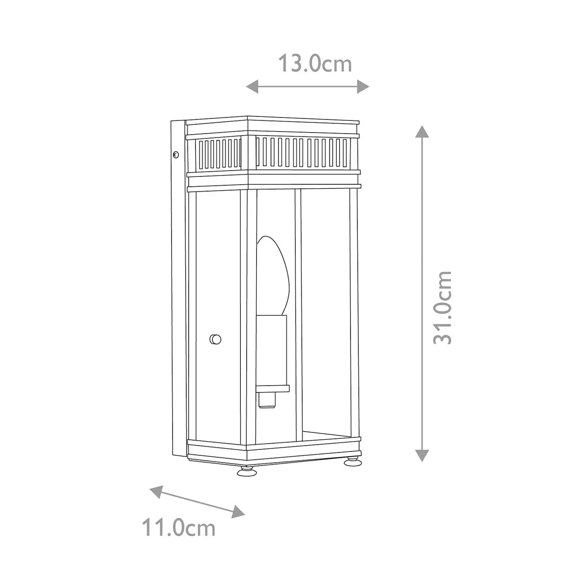 Holborn 1 Light Half Lantern Small | Polished Chrome