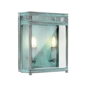 Holborn 2 Light Medium Half Lantern | Verdigris