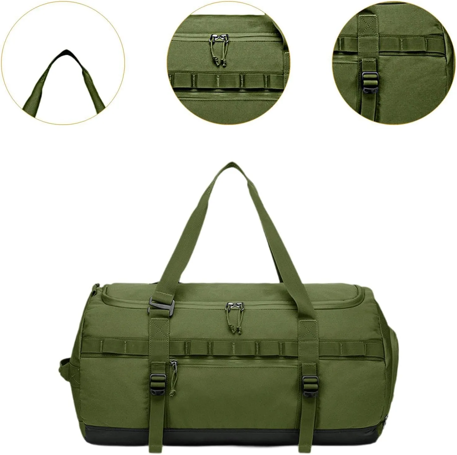 Holdall Bags Carry-on Bag Large Size with Shoes Compartment Waterproof Sports Backpack Rucksack for Overnight Camping Gift, Green/1601(Green)