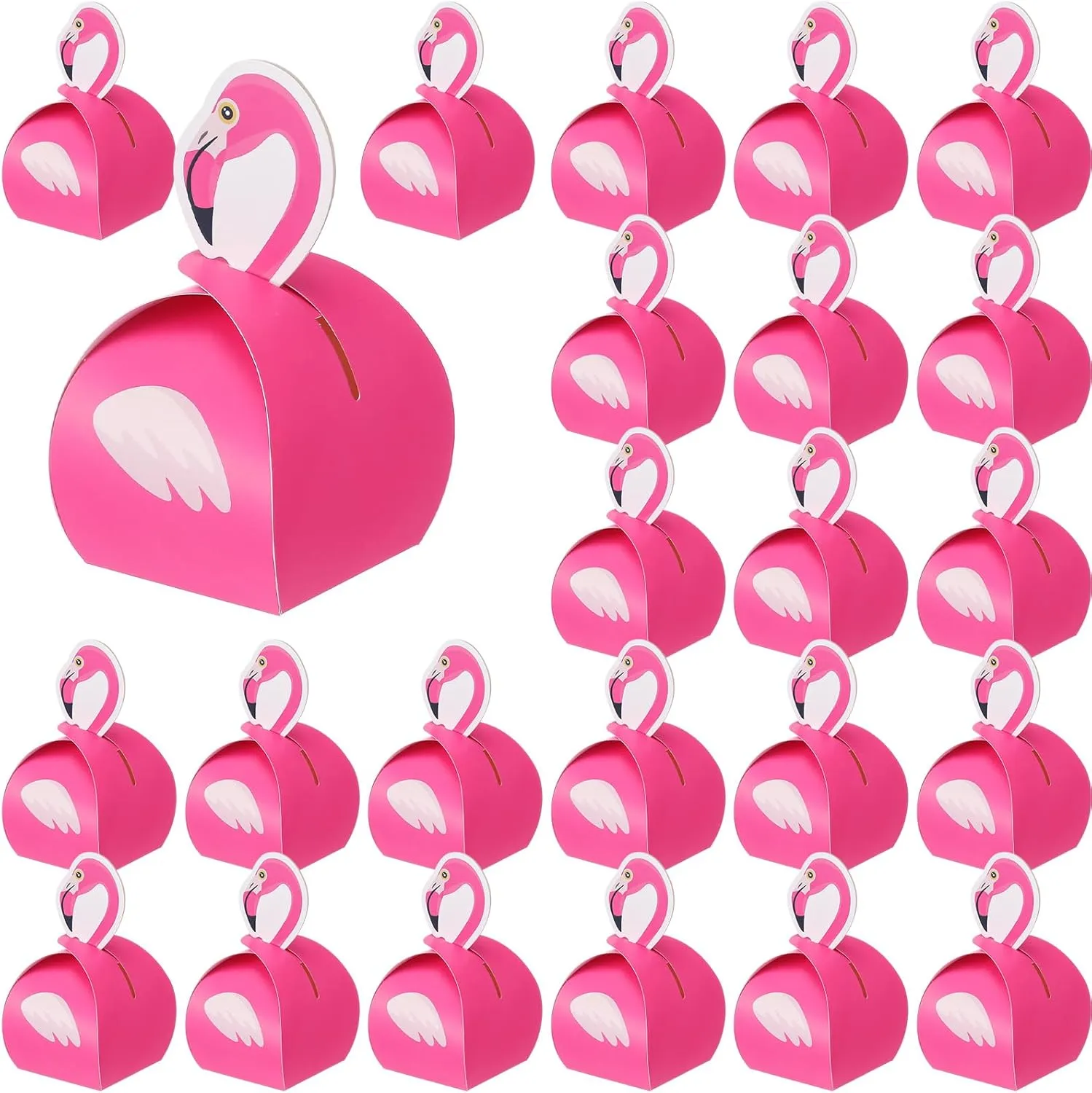 Honoson 24 Pcs Flamingo Gift Boxes Flamingo Decorations Candy Box Hawaiian Party Goodie Boxes for Summer Tropical Hawaiian Luau Beach Birthday Party Favors Decorations Supplies
