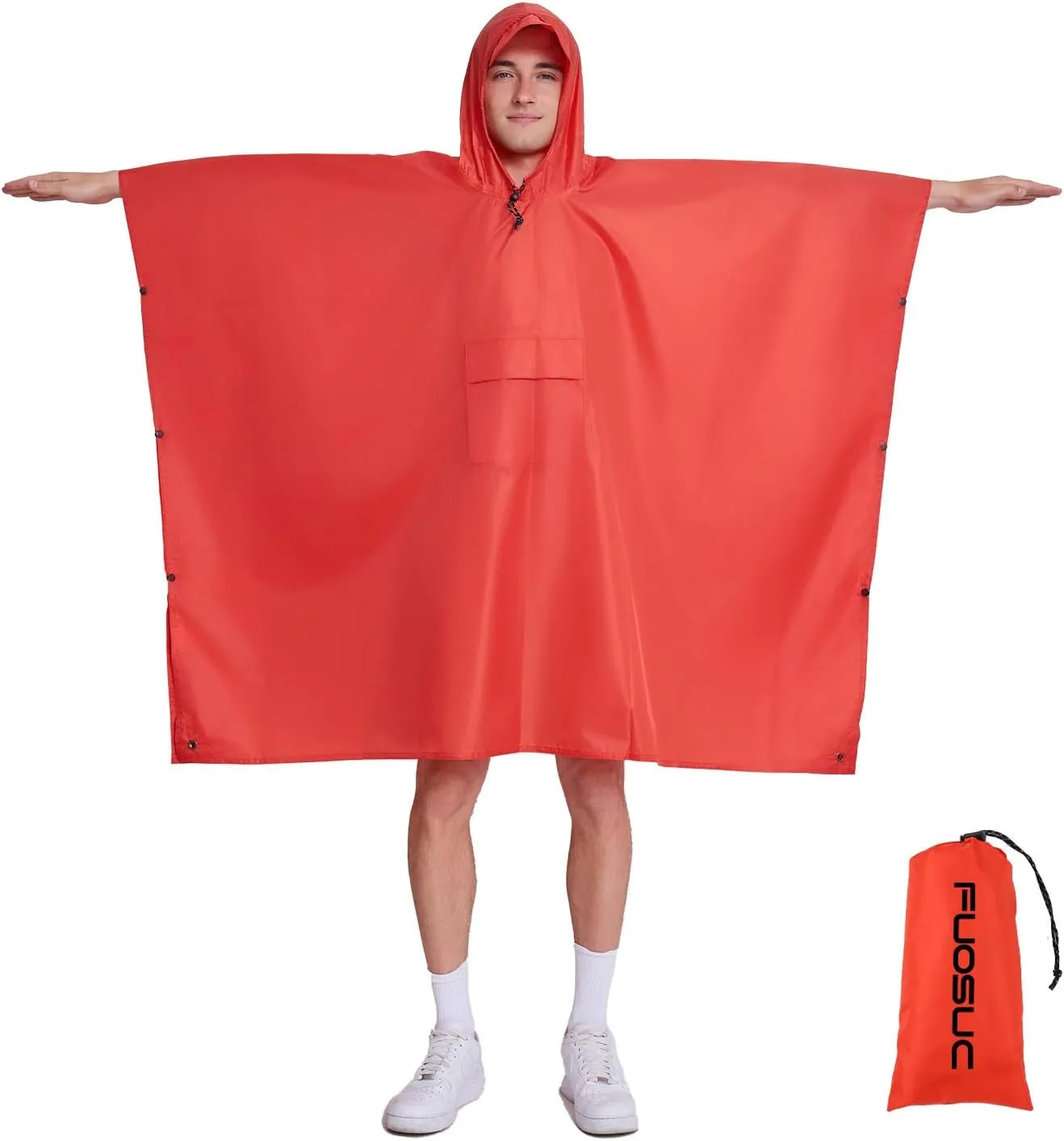 hooded waterproof raincoat, outdoor hiking, unisex, camping mat and small tent multifunctional